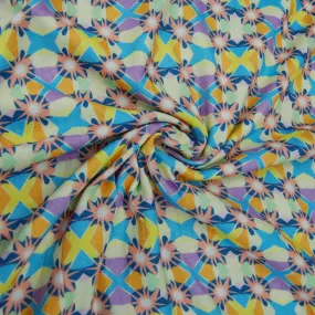 Multicolor Star Print Viscose Fabric
