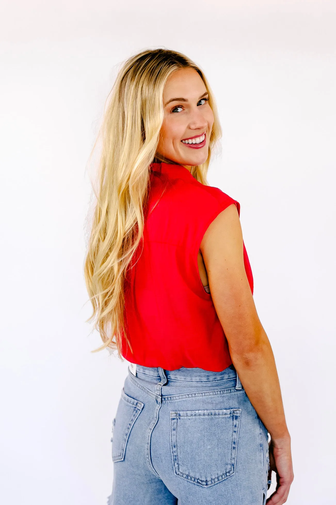 NEW!! Paloma Button Up Tank in Red
