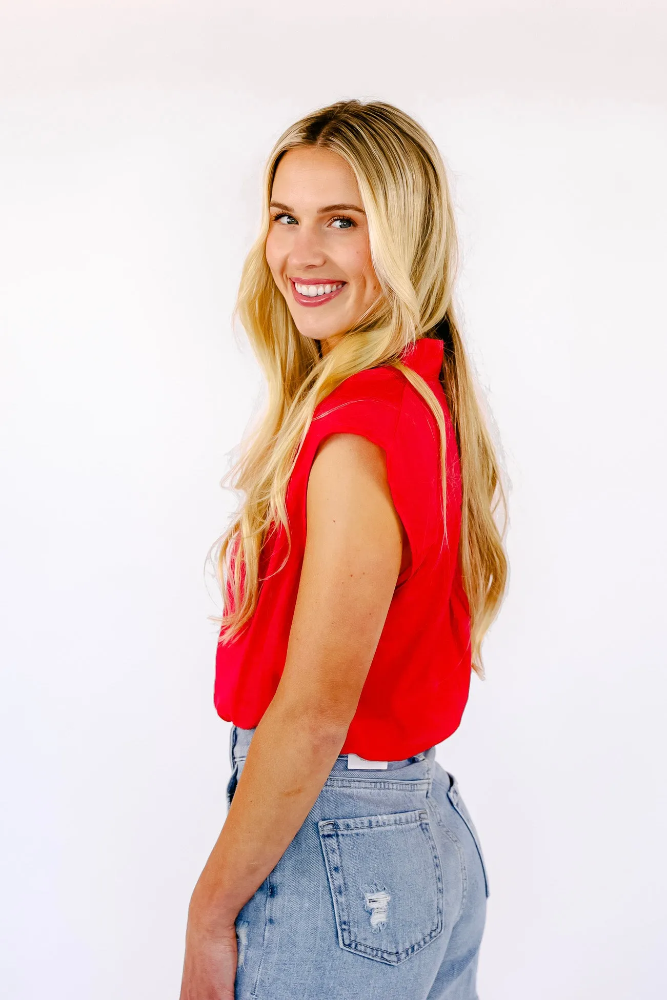 NEW!! Paloma Button Up Tank in Red