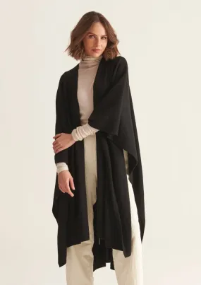 Oversized Cashmere Cape in Black