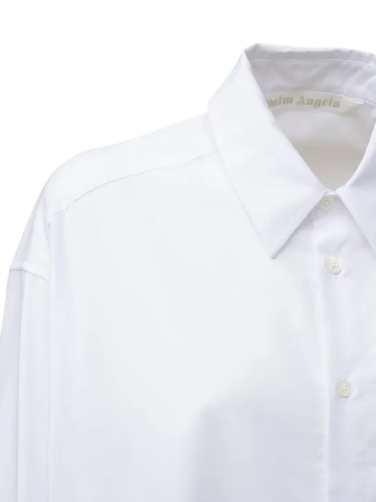 Palm Angels   LOGO COTTON BLEND POPLIN SHIRT DRESS 