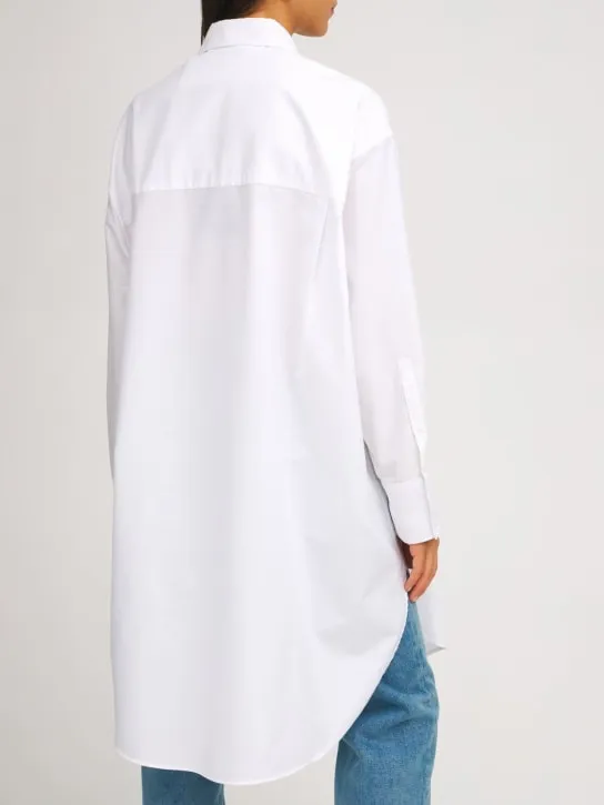 Palm Angels   LOGO COTTON BLEND POPLIN SHIRT DRESS 