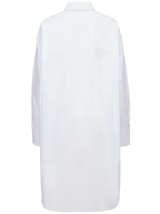 Palm Angels   LOGO COTTON BLEND POPLIN SHIRT DRESS 
