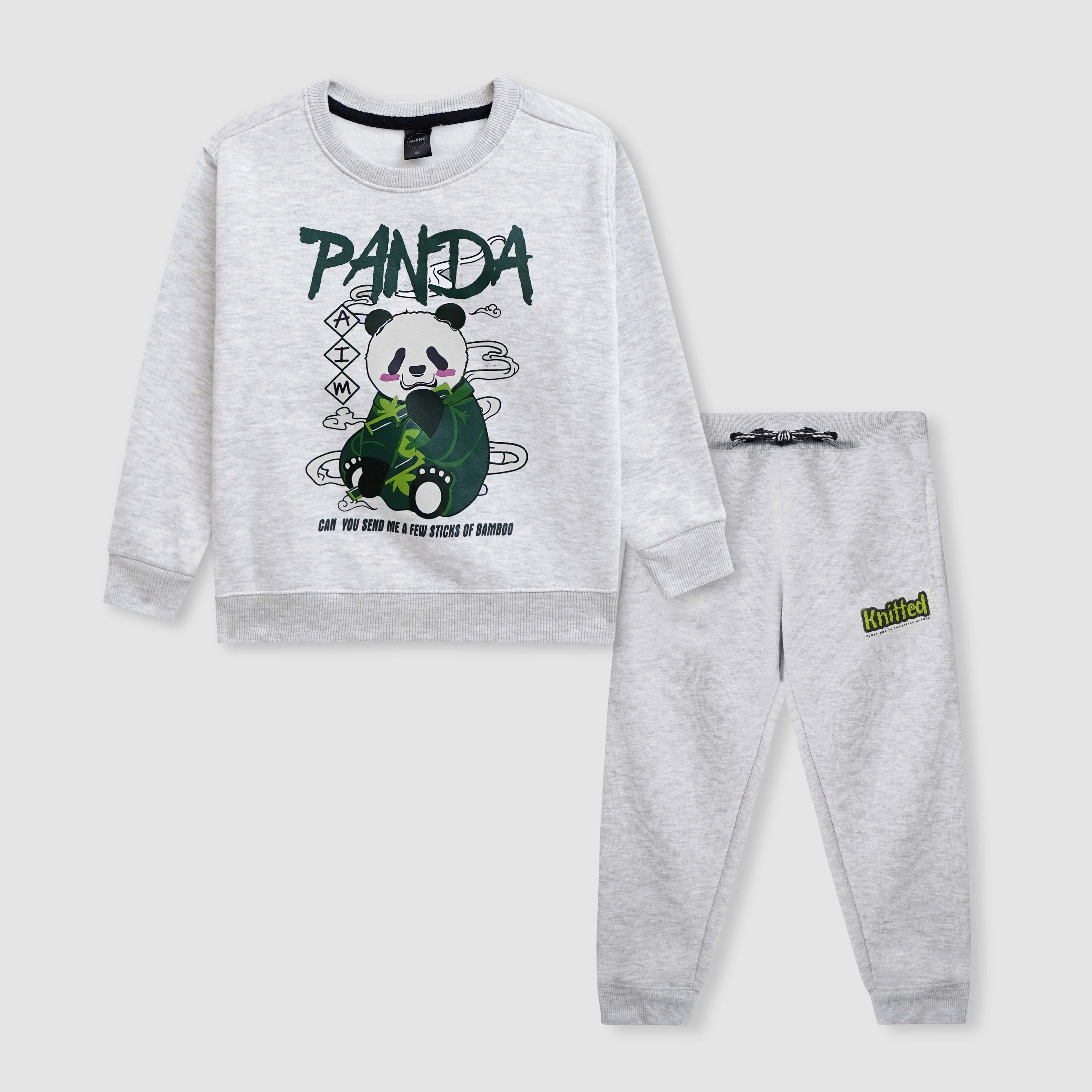Panda printed suit in fleece For Kids