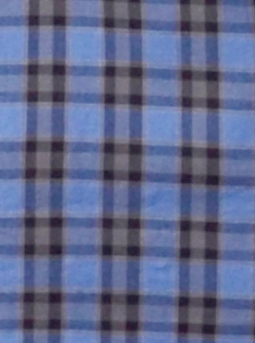 Persian Blue & Brown Checked Slim Fit Casual Shirt | JadeBlue