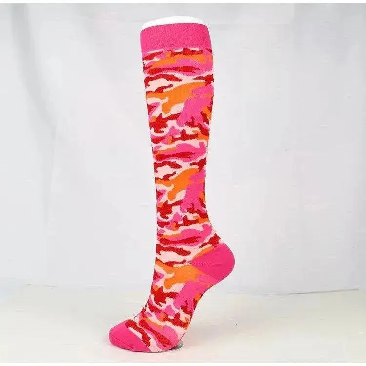 Pink army compression socks