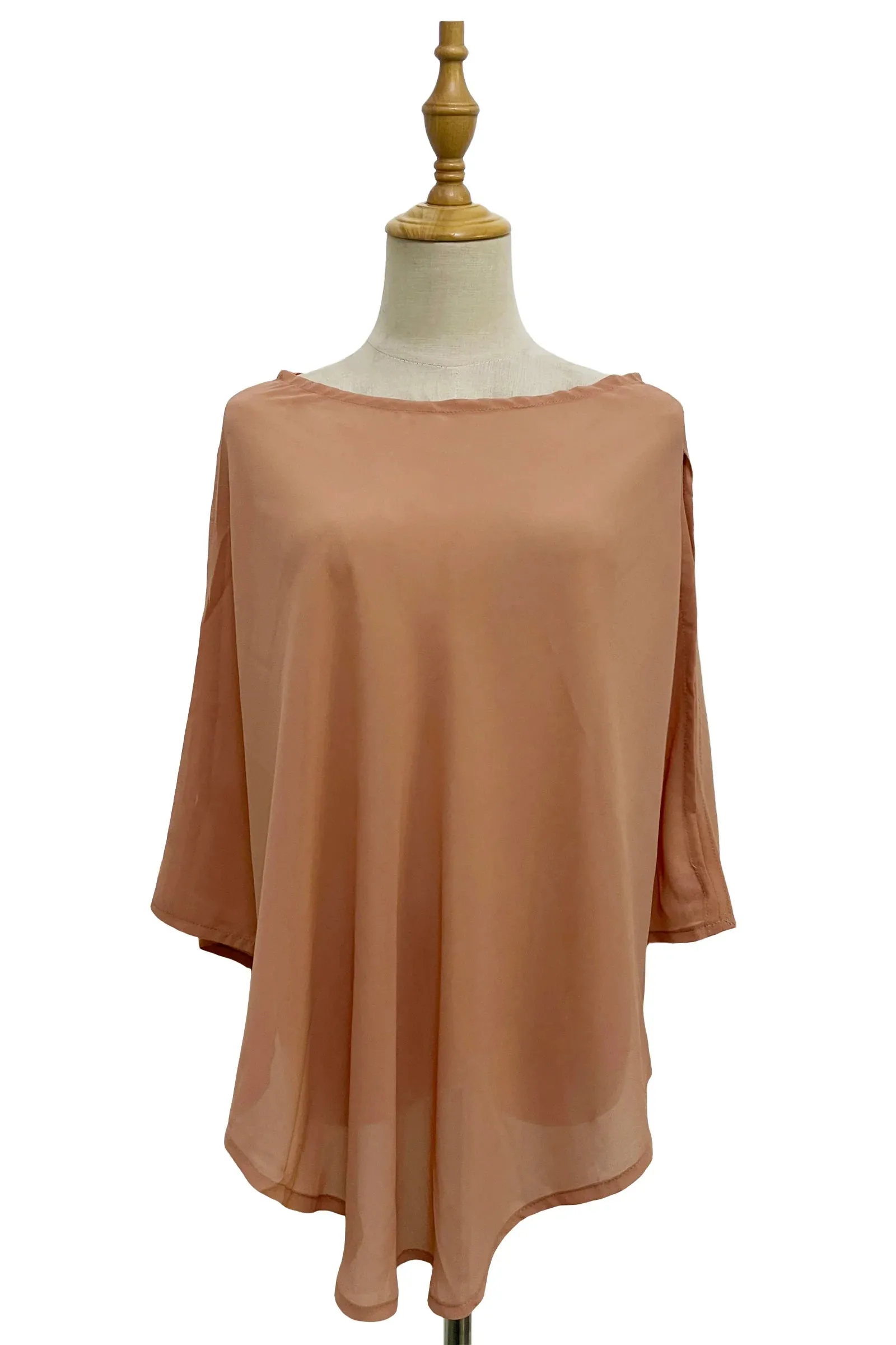 Plain Chiffon Poncho Cover Up