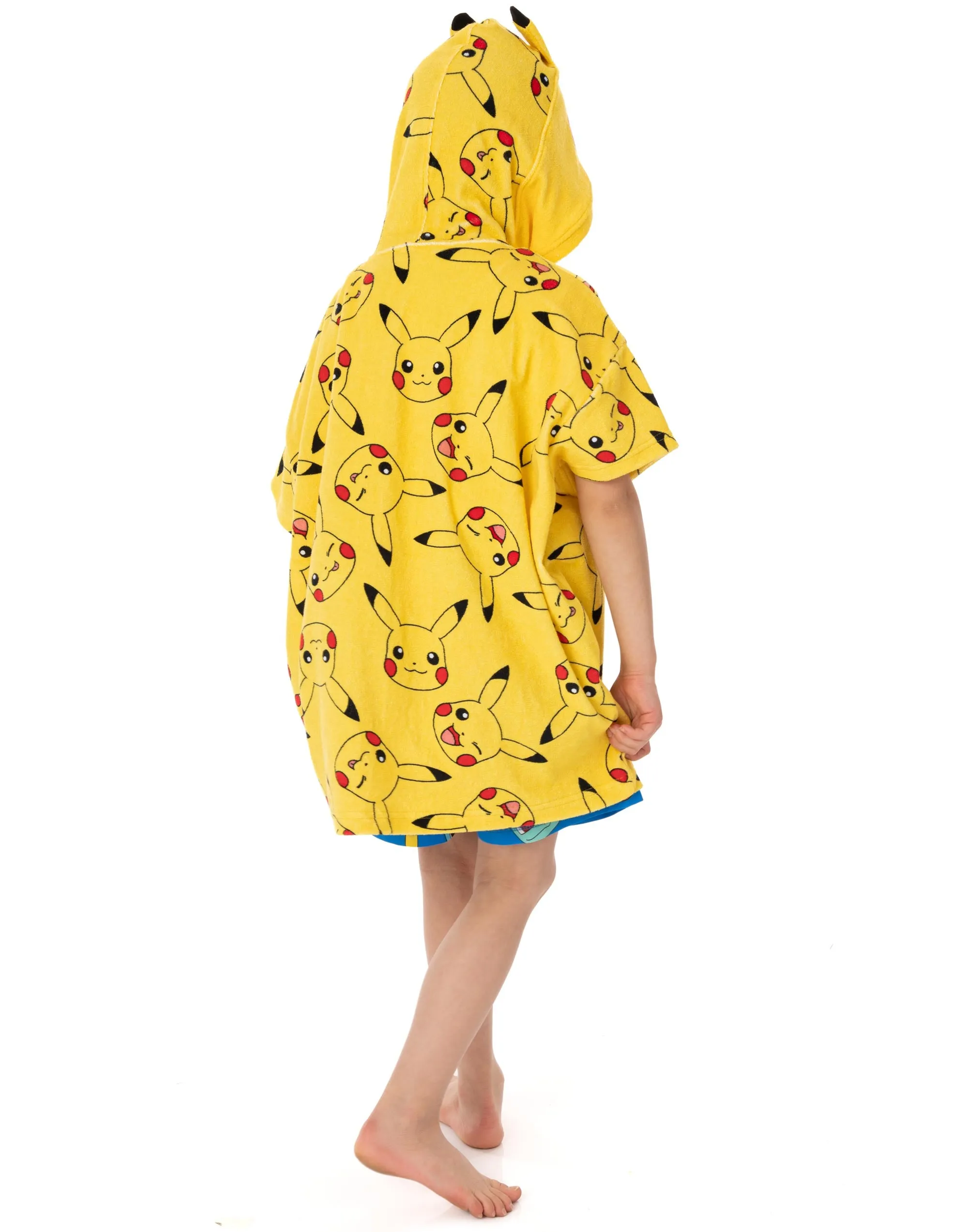 Pokemon Kids Pikachu 3D Ears Towel Poncho