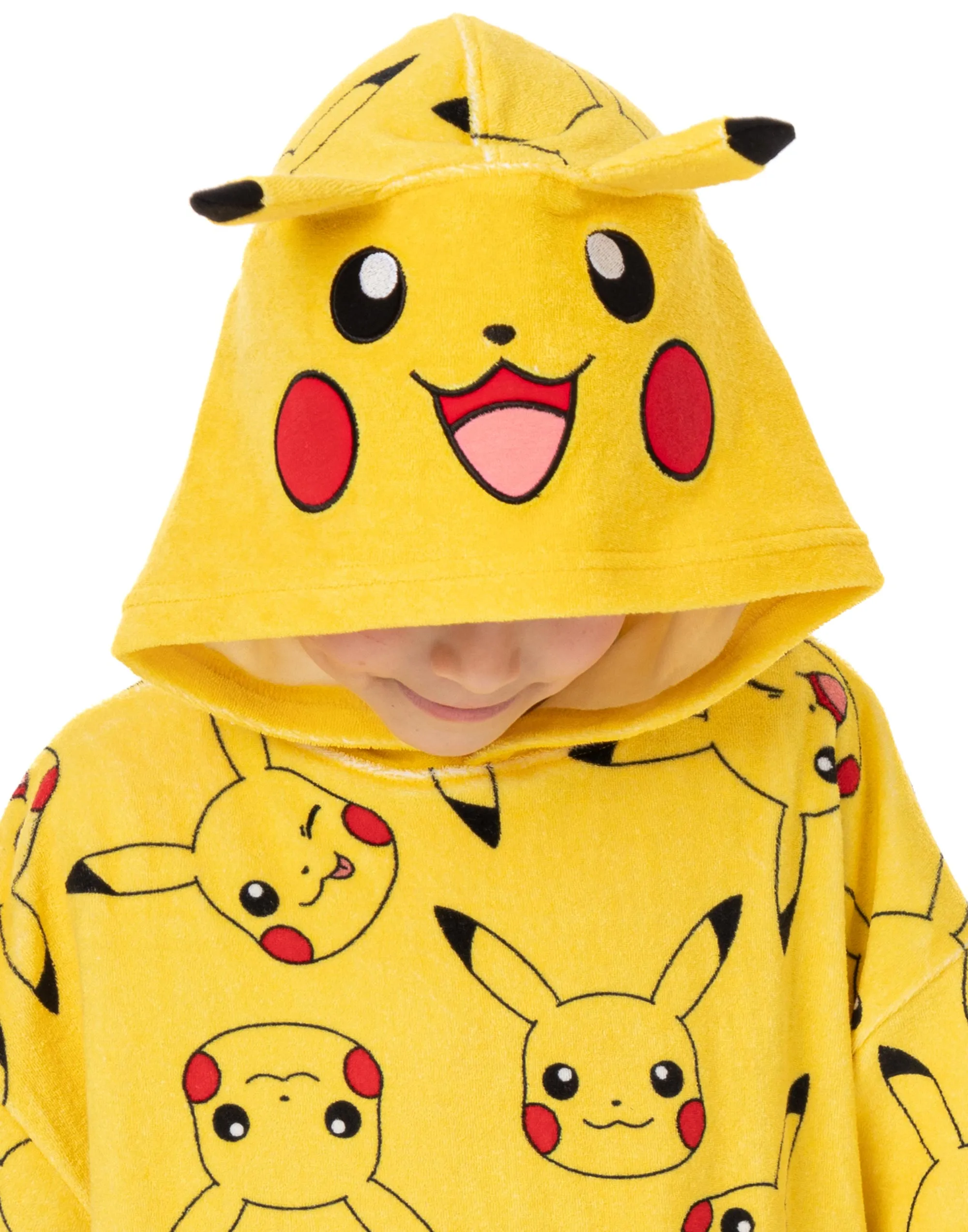 Pokemon Kids Pikachu 3D Ears Towel Poncho