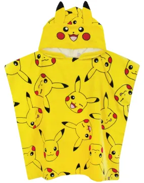 Pokemon Pikachu Unisex Kids Yellow Poncho Towel