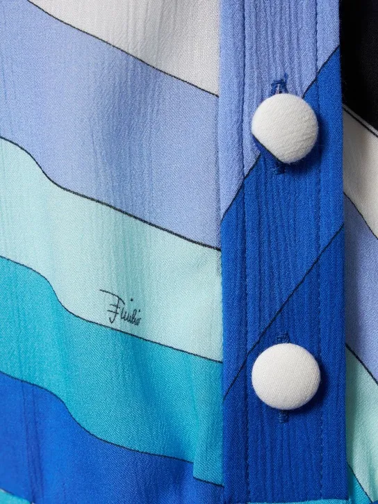 Pucci   Crepe Iride print long shirt dress 