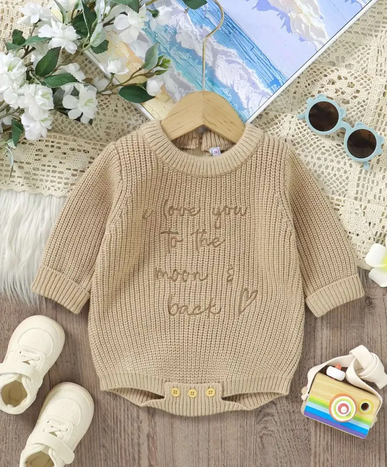 "Love You to the Moon & Back" Beige Romper