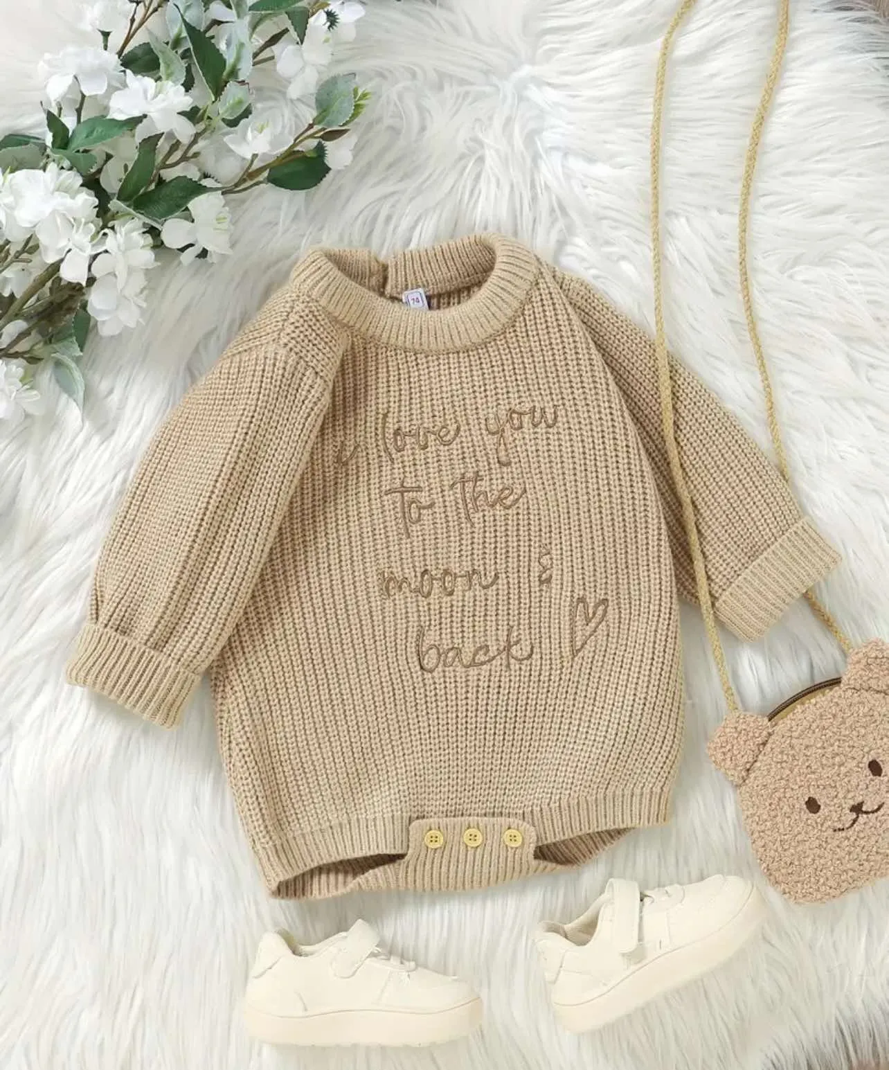 "Love You to the Moon & Back" Beige Romper