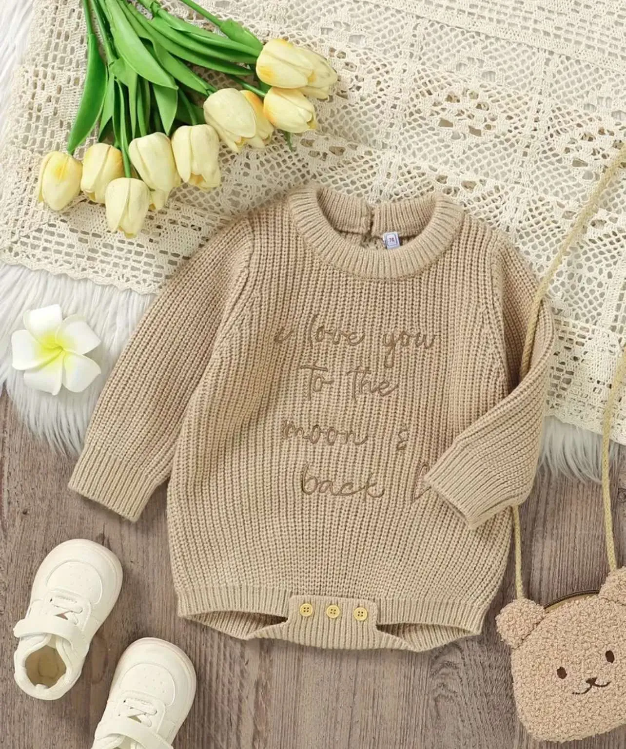 "Love You to the Moon & Back" Beige Romper