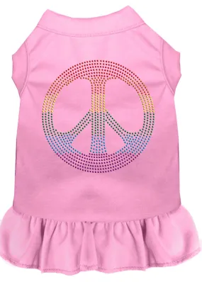 Rhinestone Rainbow Peace Dress Light Pink Xs (8)