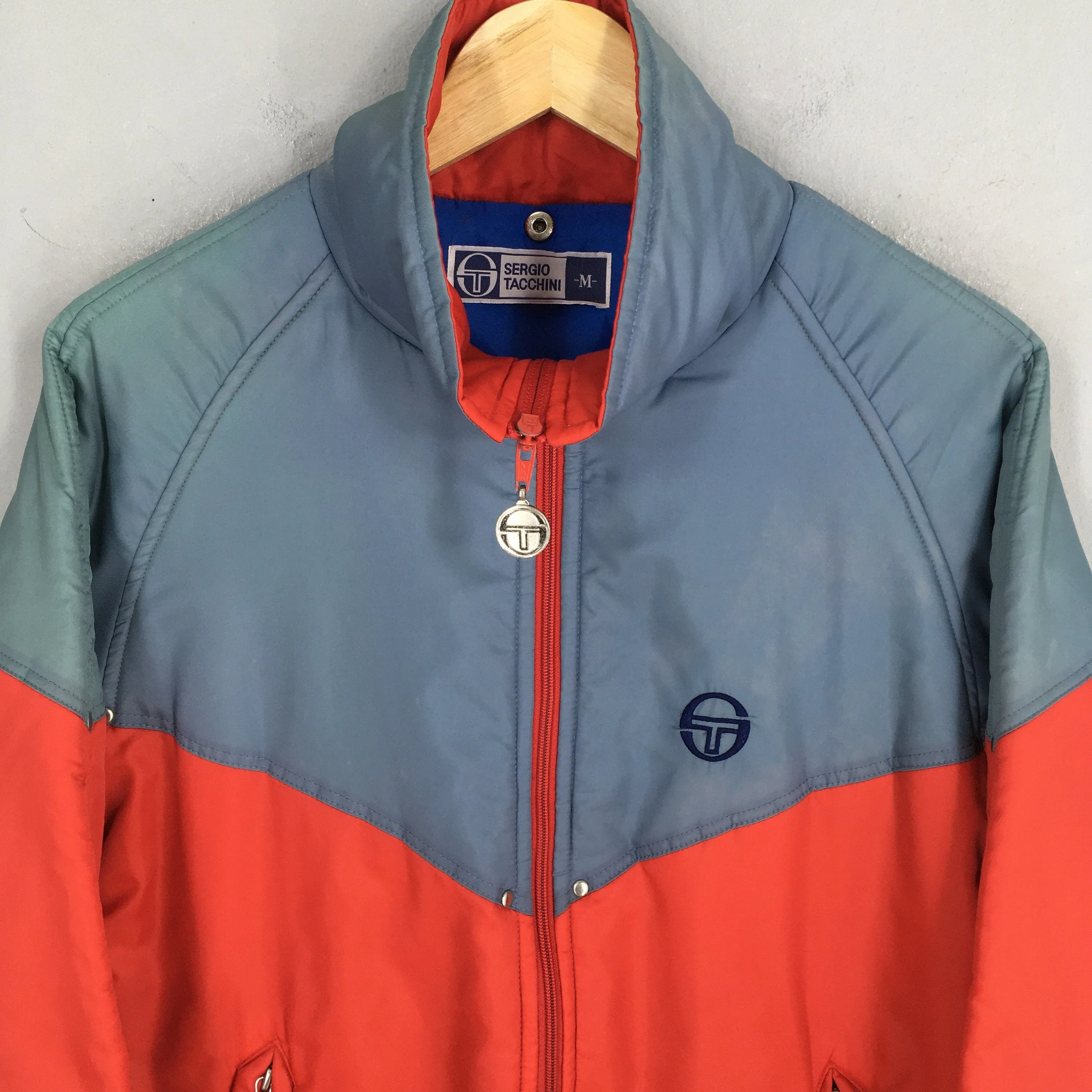 Sergio Tacchini Windbreaker Red Gray Jacket Medium
