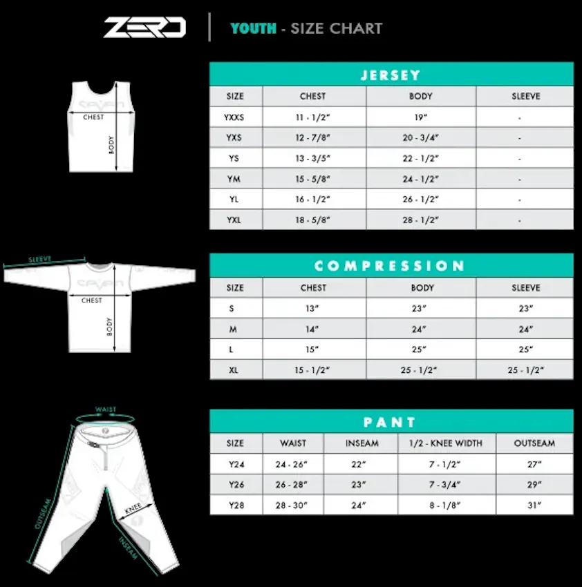 Seven MX Zero Youth Compression Jersey (Charcoal)