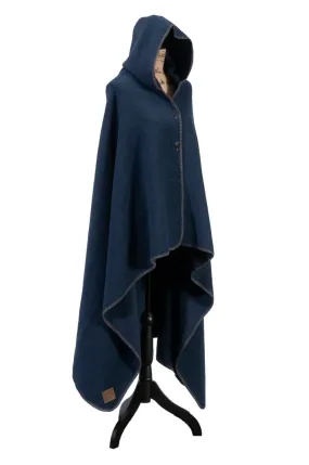 Solid Midnight Hooded Throw