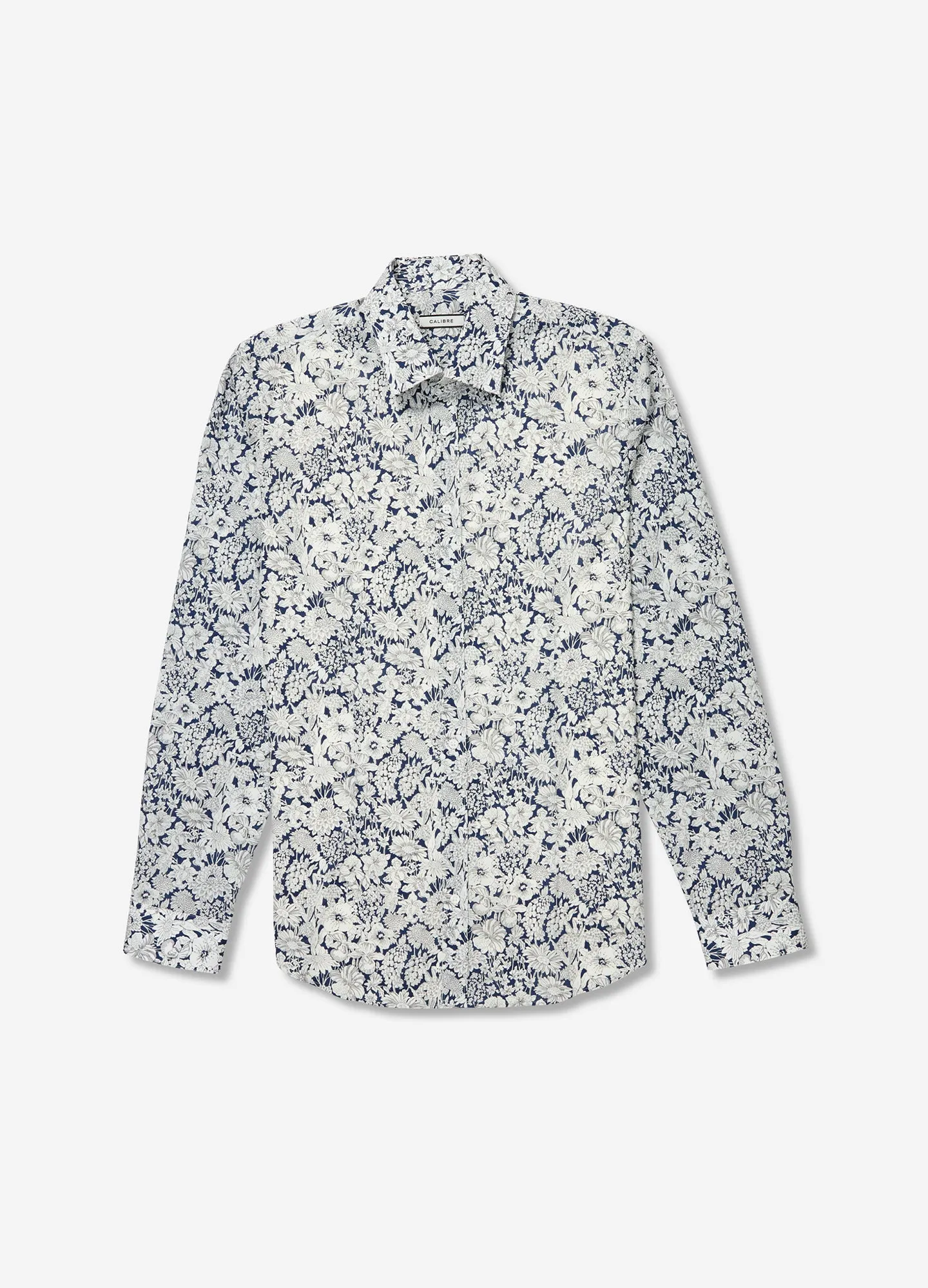 Tailored Fit Sketched Garden Printed Shirt Navy Combo