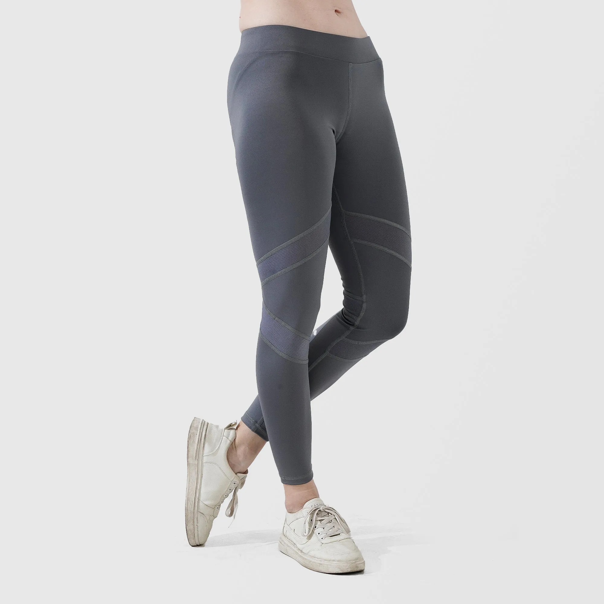 Tf-Grey Leggings With Net Panels