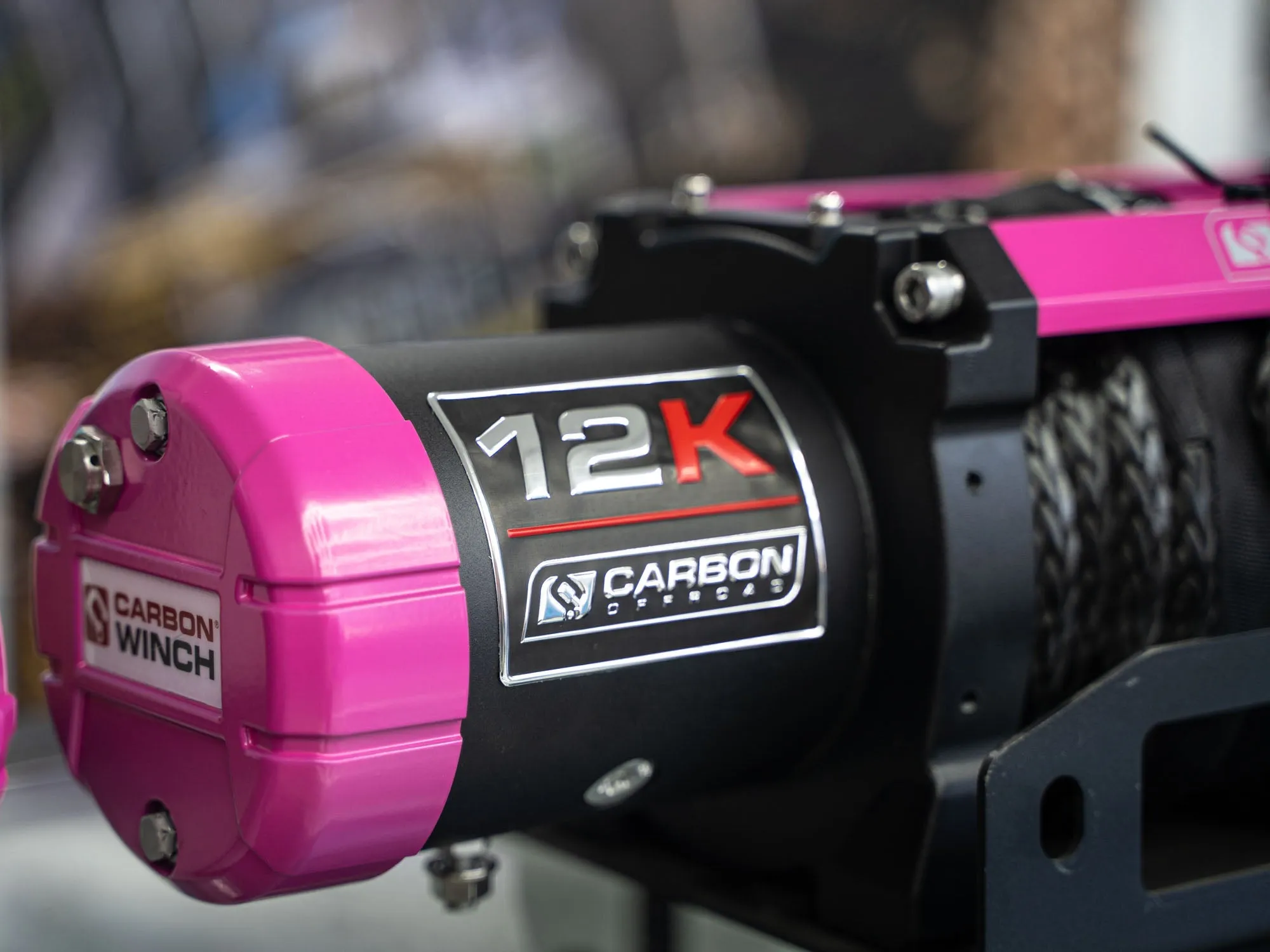 The Pink Carbon 12K - 12000lb Pink Winch With Pink Hook V3