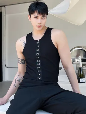 Vest Silhouette Metal Closure Tank Top