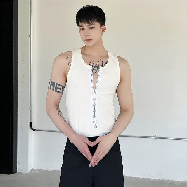 Vest Silhouette Metal Closure Tank Top