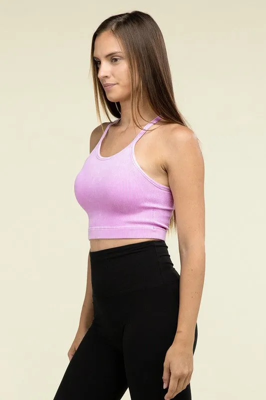 Washed Ribbed Seamless Cropped Cami Top - online exclusive