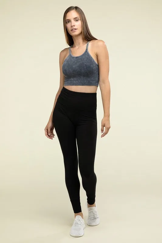 Washed Ribbed Seamless Cropped Cami Top - online exclusive