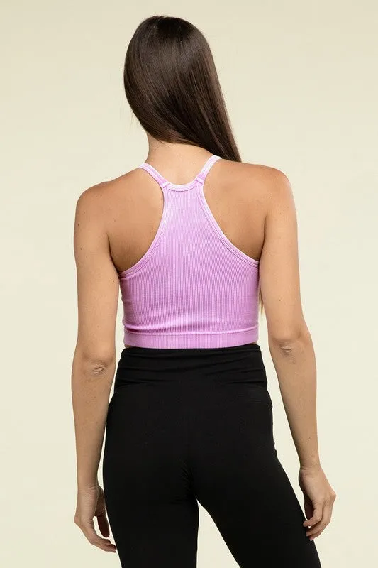 Washed Ribbed Seamless Cropped Cami Top - online exclusive