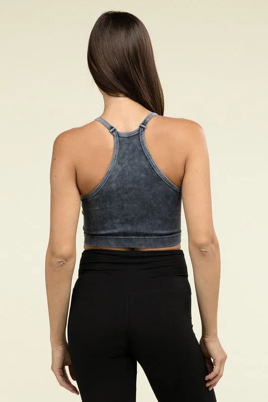 Washed Ribbed Seamless Cropped Cami Top - online exclusive