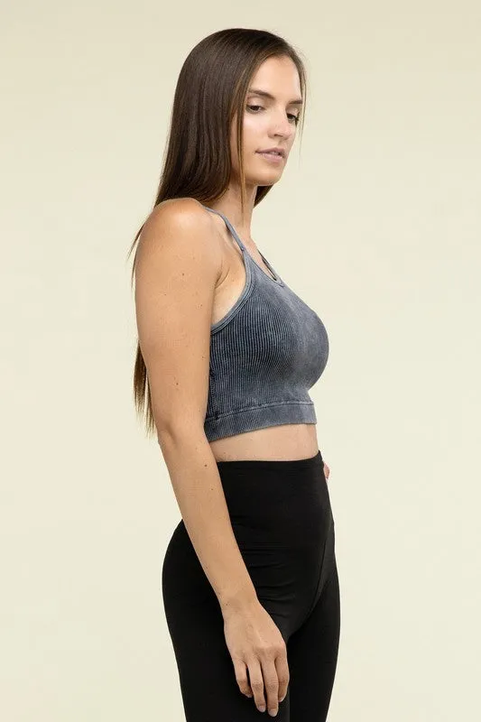 Washed Ribbed Seamless Cropped Cami Top - online exclusive