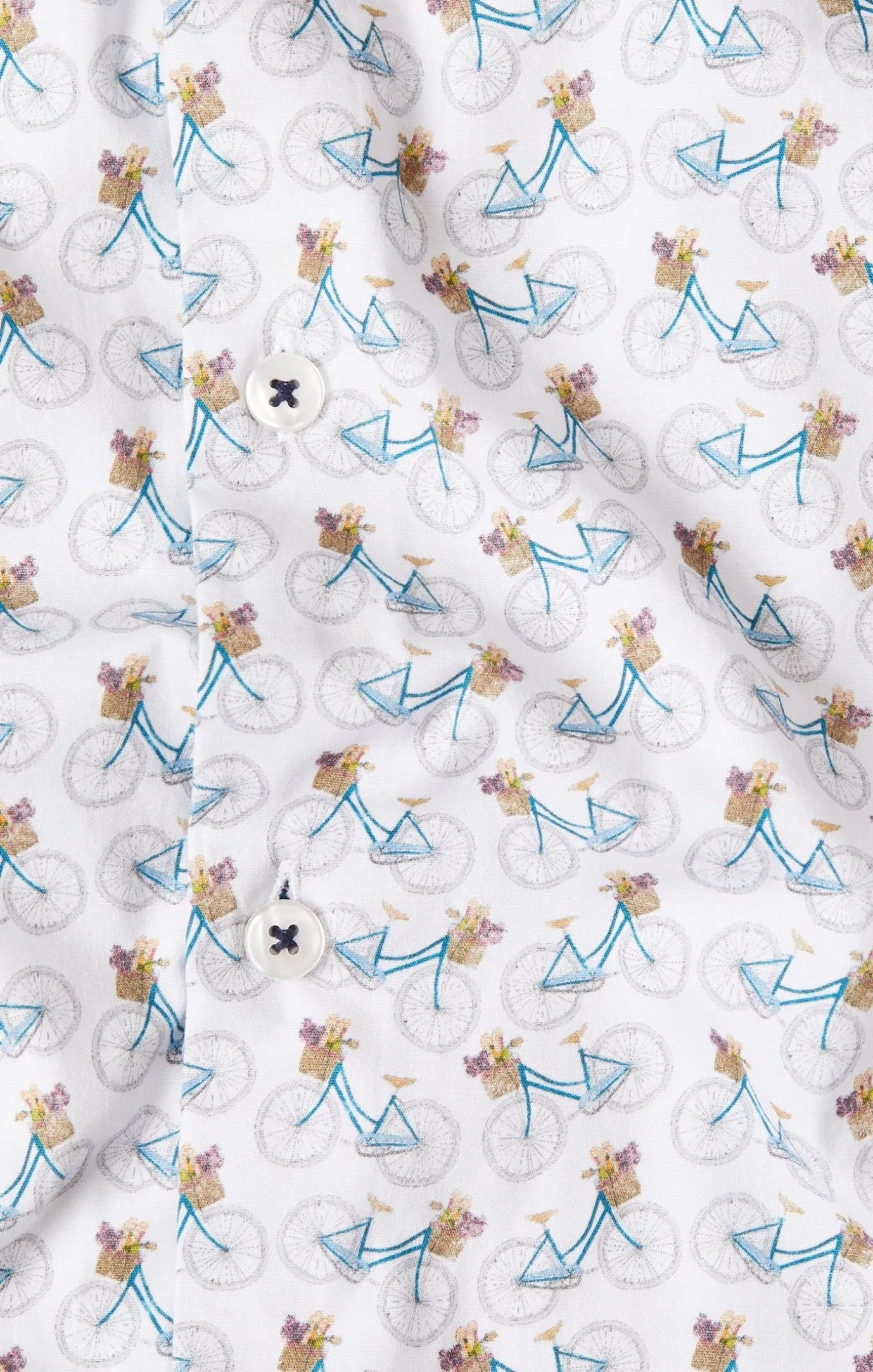 White Bicycles Print Shirt