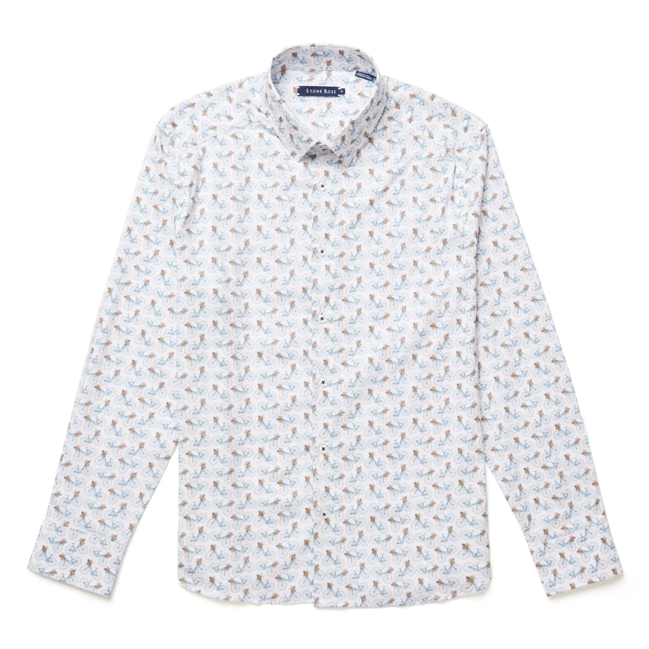 White Bicycles Print Shirt