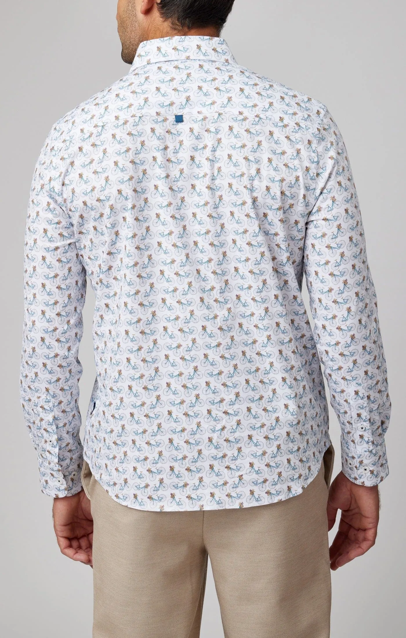 White Bicycles Print Shirt