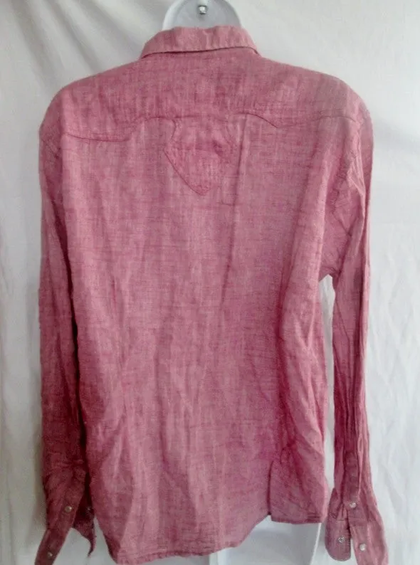 Womens BLACKBYRD Snap Up Rockabilly Retro Shirt MAUVE PURPLE L Bowling