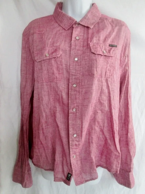 Womens BLACKBYRD Snap Up Rockabilly Retro Shirt MAUVE PURPLE L Bowling