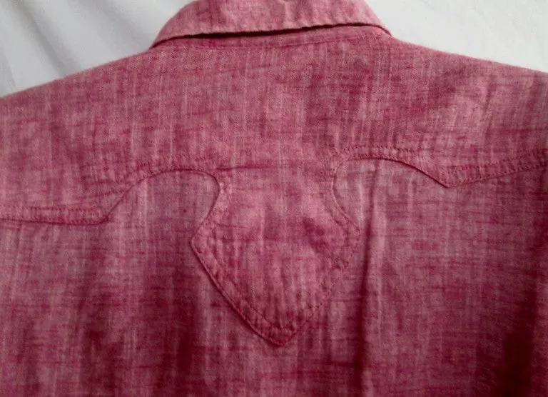 Womens BLACKBYRD Snap Up Rockabilly Retro Shirt MAUVE PURPLE L Bowling