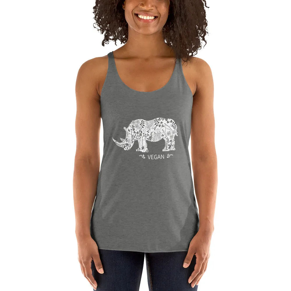 Women's Racerback Rhinoceros Loud Vegan Tank