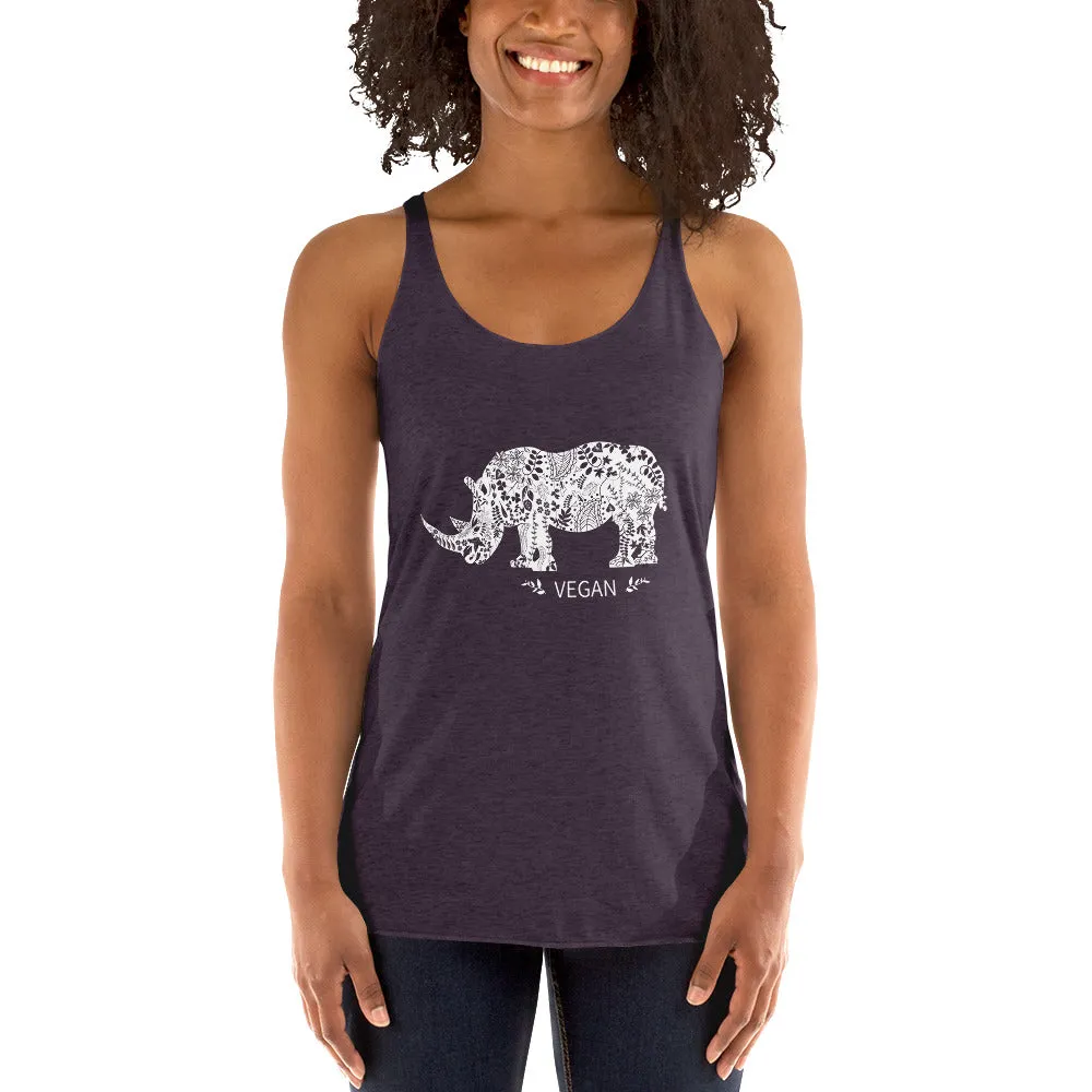 Women's Racerback Rhinoceros Loud Vegan Tank