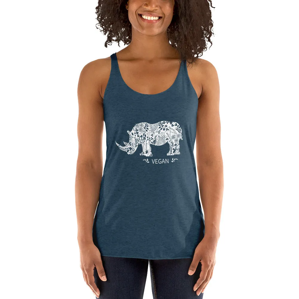 Women's Racerback Rhinoceros Loud Vegan Tank