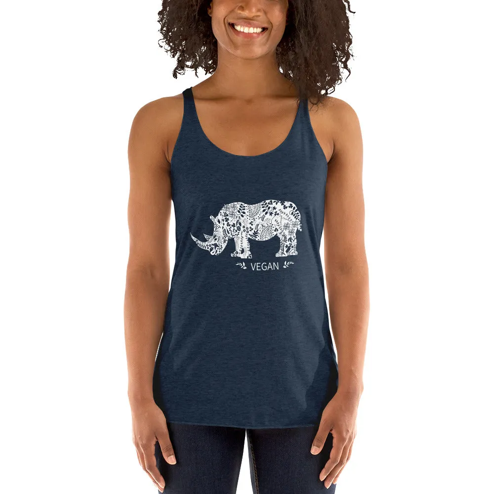 Women's Racerback Rhinoceros Loud Vegan Tank
