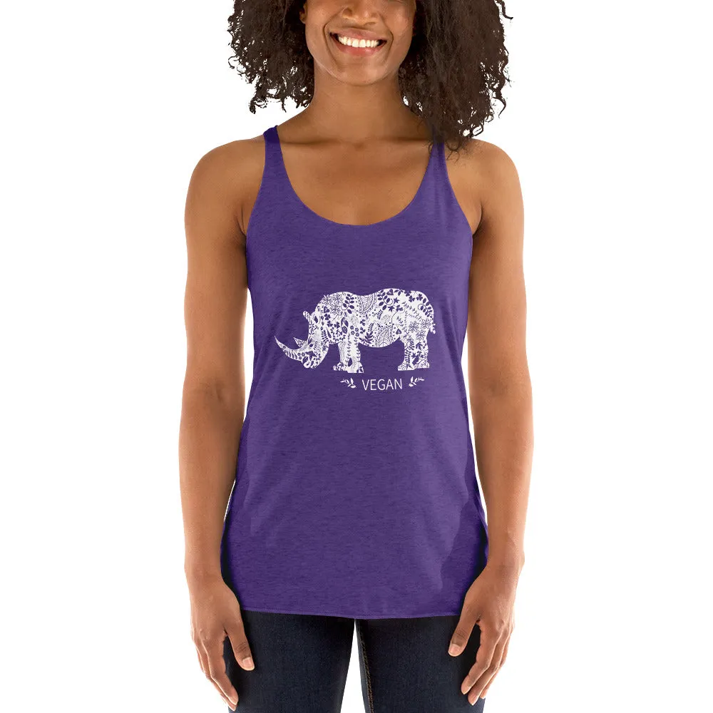Women's Racerback Rhinoceros Loud Vegan Tank